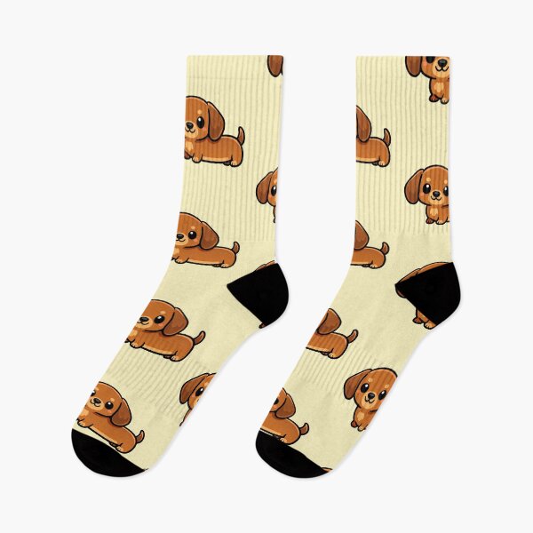 Item preview, Cute Dachshund Kawaii Sausage Dog Cartoon Puppy Illustration designed and sold by MonkiFlipp.