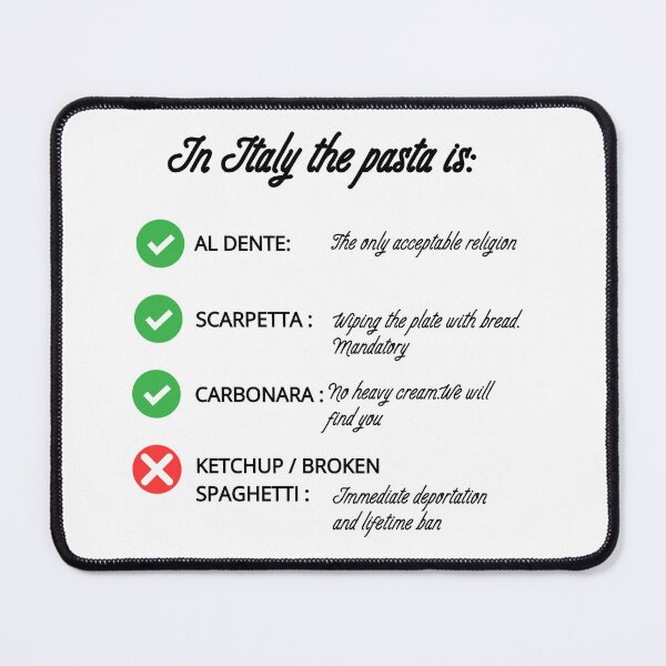 Item preview, Funny Italian Food Rules Pasta Checklist Meme designed and sold by TheItaliandilemma.