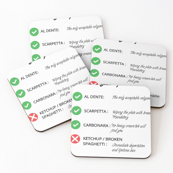 Item preview, Funny Italian Food Rules Pasta Checklist Meme designed and sold by TheItaliandilemma.