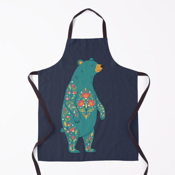 Item preview, Floral Folk Art Brown Bear – Scandinavian Folk Art by heidiannemorris © designed and sold by FOLK ART FUSION by heidiannemorris.