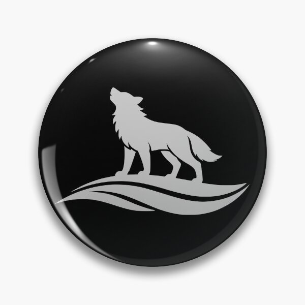Item preview, Howling Wolf Waves Silver Gray Logo designed and sold by EimSol.