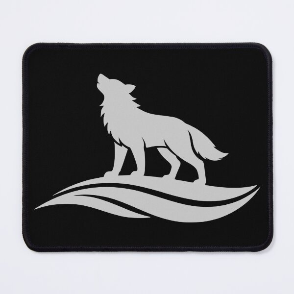 Item preview, Howling Wolf Waves Silver Gray Logo designed and sold by EimSol.