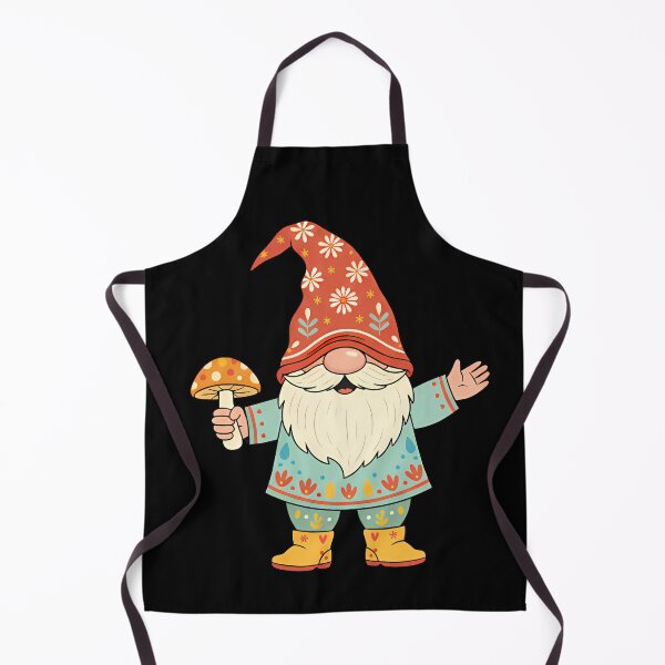Item preview, Floral Folk Art Gnome Holding a Mushroom – Scandinavian Folk Art by heidiannemorris © designed and sold by FOLK ART FUSION by heidiannemorris.