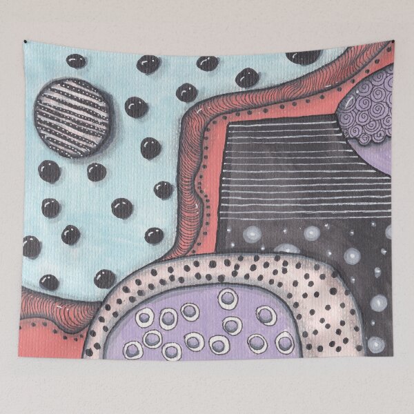 Item preview, Blue Orange Organic Abstract Pattern designed and sold by ColorWander.
