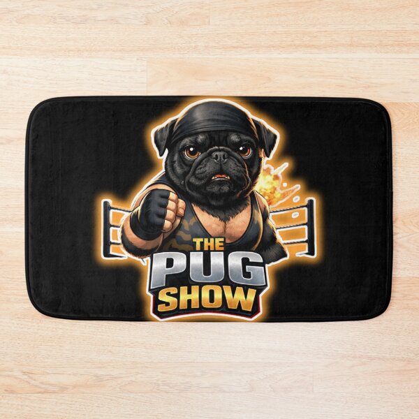 Item preview, The Pug Show Funny Wrestling Dog Design | Black Pug Meme | Cartoon Pug Wrestler designed and sold by ☆ CR4ZIIB4BII ☆.