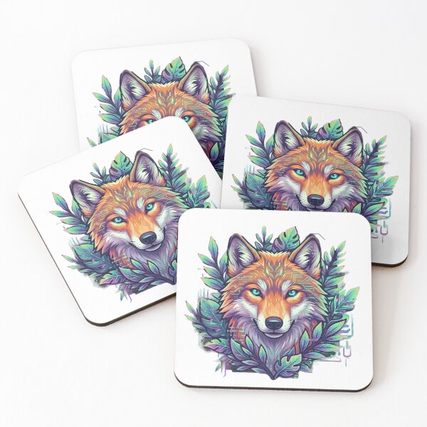 Item preview, Aesthetic Biophilic Spirit Fox Digital Glitch Art designed and sold by NEO BIOPHILIA.