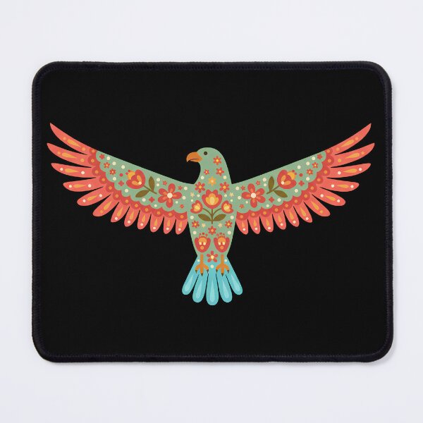 Item preview, Floral Folk Art Golden Eagle with Wings Extended – Scandinavian Folk Art by heidiannemorris © designed and sold by FOLK ART FUSION by heidiannemorris.