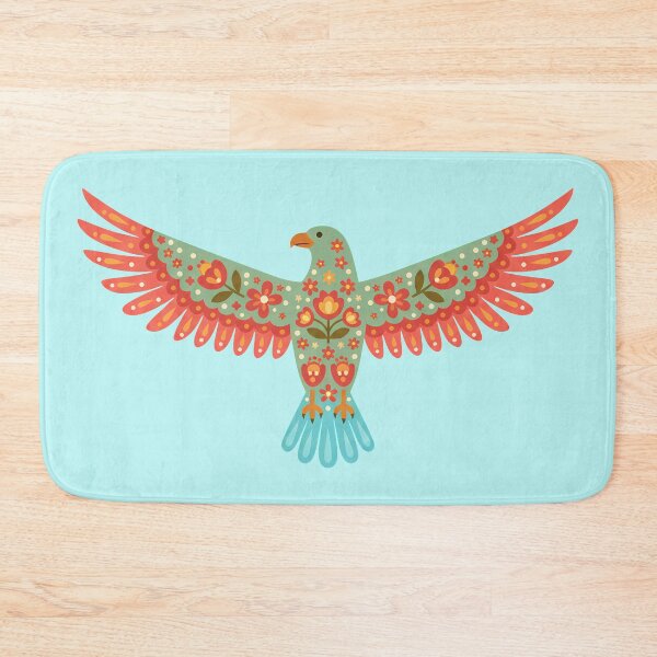 Item preview, Floral Folk Art Golden Eagle with Wings Extended – Scandinavian Folk Art by heidiannemorris © designed and sold by FOLK ART FUSION by heidiannemorris.