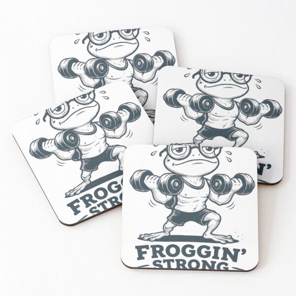 Item preview, Froggin’ Strong Funny Gym Frog – Cute Weightlifting Workout Cartoon designed and sold by Urben Loop.