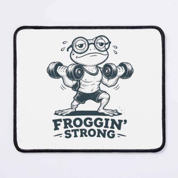 Item preview, Froggin’ Strong Funny Gym Frog – Cute Weightlifting Workout Cartoon designed and sold by Urben Loop.