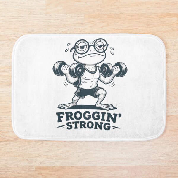 Item preview, Froggin’ Strong Funny Gym Frog – Cute Weightlifting Workout Cartoon designed and sold by Urben Loop.