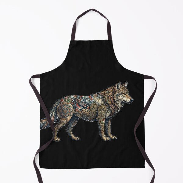 Item preview, World Heritage Wolf - Intricate Multi-Cultural Tattoo Spirit designed and sold by EARTH PEOPLE.