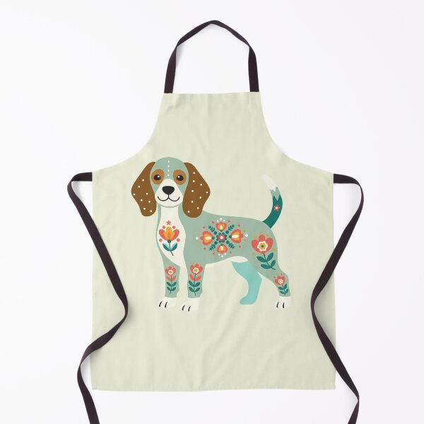 Item preview, Floral Folk Art Beagle Puppy Dog – Scandinavian Folk Art by heidiannemorris © designed and sold by FOLK ART FUSION by heidiannemorris.