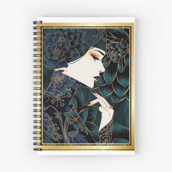 Item preview, Art Deco Elegance Emerald Floral Portrait designed and sold by KireaDesigns.
