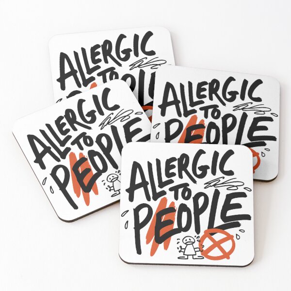 Item preview, Allergic To People Funny Introvert Quote designed and sold by IslandTyped.
