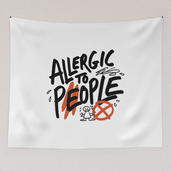 Item preview, Allergic To People Funny Introvert Quote designed and sold by IslandTyped.