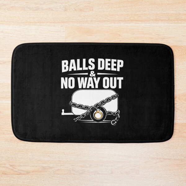 Item preview, Balls Deep No Way Out Funny Wedding Shirt Bachelor Party Groom Humor Just Hitched Gift designed and sold by VibeOffline Studio.