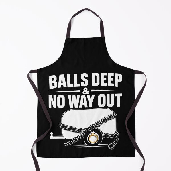 Item preview, Balls Deep No Way Out Funny Wedding Shirt Bachelor Party Groom Humor Just Hitched Gift designed and sold by VibeOffline Studio.