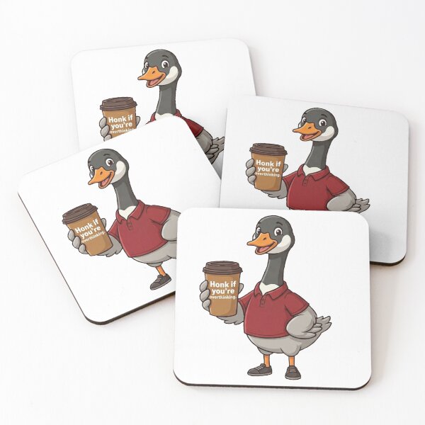 Item preview, Honk If You're Overthinking : Relatable Goose & Coffee designed and sold by Paws And Pause.