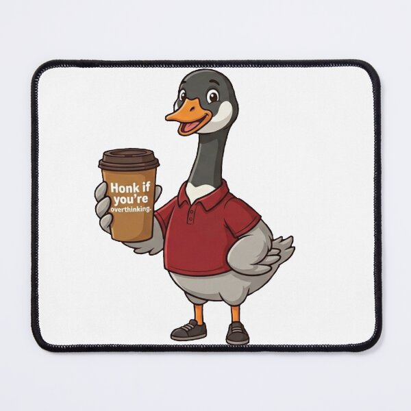 Item preview, Honk If You're Overthinking : Relatable Goose & Coffee designed and sold by Paws And Pause.