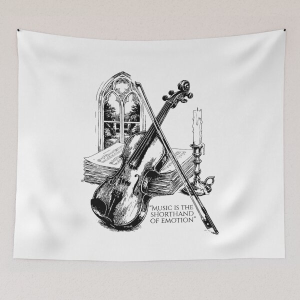 Item preview, Taper Candle & Violin Nocturne - Romantic Dark Academia designed and sold by bapupa.