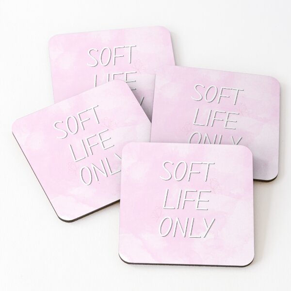 Item preview, Soft Life Only | Pastel Pink Typography, Floral Accents designed and sold by PeacePrint.