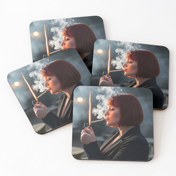 Item preview, Woman Indulgently Lighting up and  Smoking. designed and sold by Spark2Seduction.