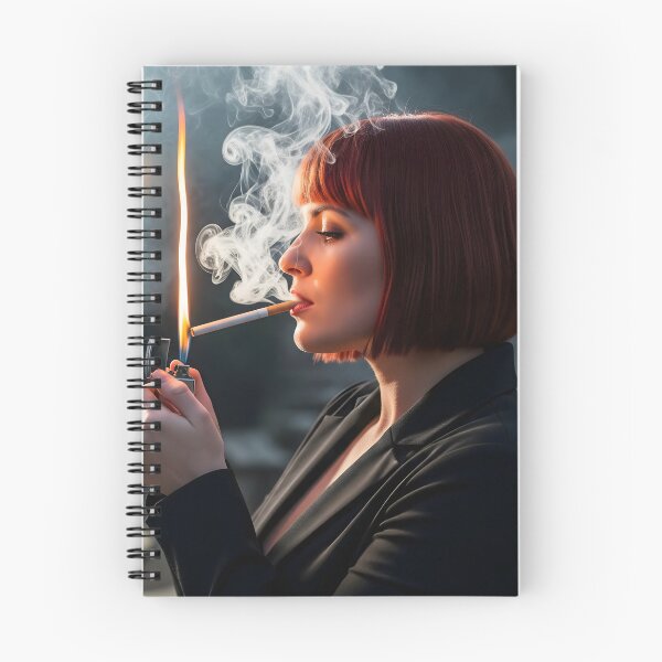 Item preview, Woman Indulgently Lighting up and  Smoking. designed and sold by Spark2Seduction.