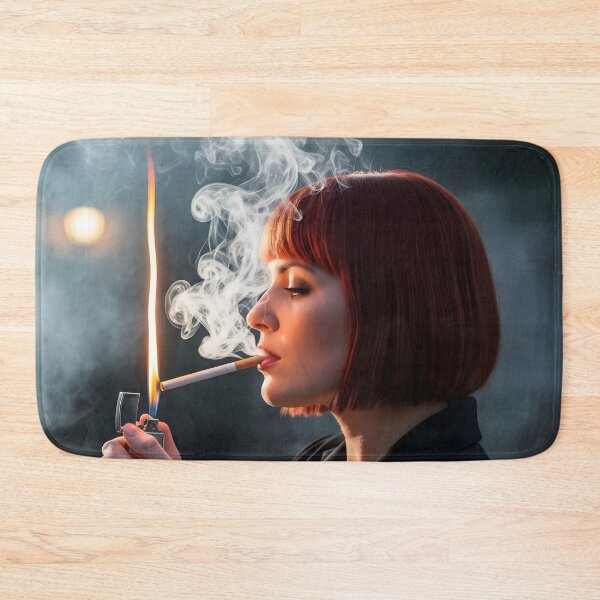 Item preview, Woman Indulgently Lighting up and  Smoking. designed and sold by Spark2Seduction.