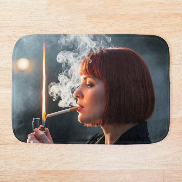 Item preview, Woman Indulgently Lighting up and  Smoking. designed and sold by Spark2Seduction.