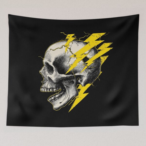 Item preview, Lightning Skull Illustration | Electric Gothic Skull Graphic Design designed and sold by StickerHavenn.