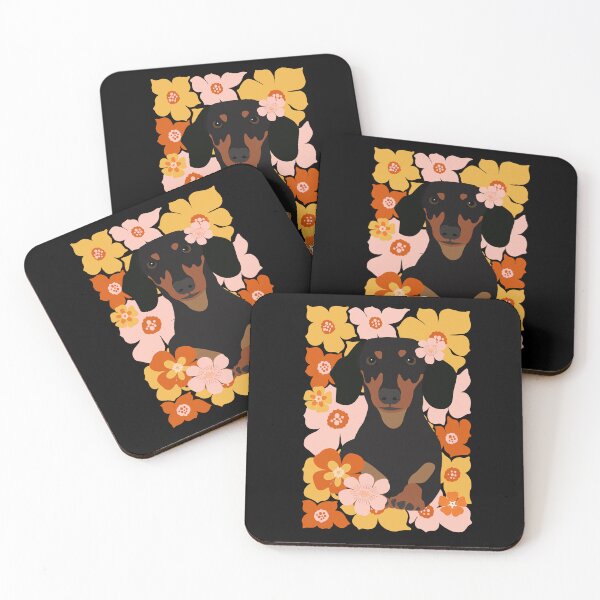Item preview, Retro Floral Dachshund designed and sold by AnulaArt.