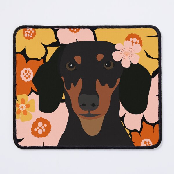 Item preview, Retro Floral Dachshund designed and sold by AnulaArt.
