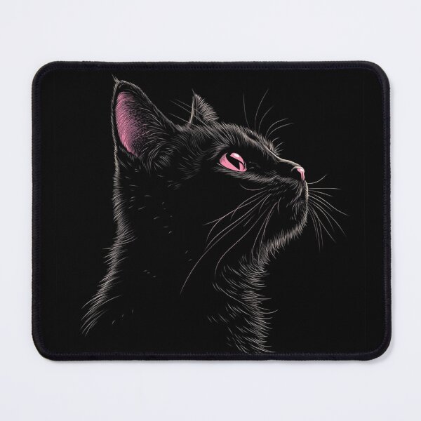 Item preview, Black Cat Silhouette Pink Eyes designed and sold by GrinGalore.