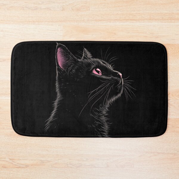 Item preview, Black Cat Silhouette Pink Eyes designed and sold by GrinGalore.