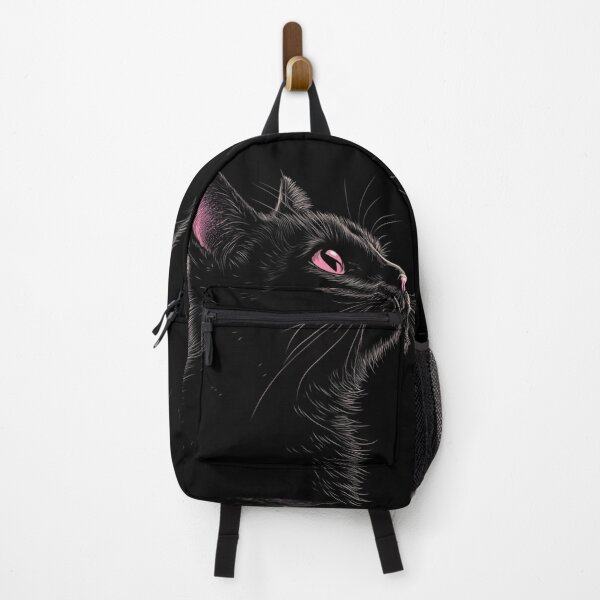 Item preview, Black Cat Silhouette Pink Eyes designed and sold by GrinGalore.
