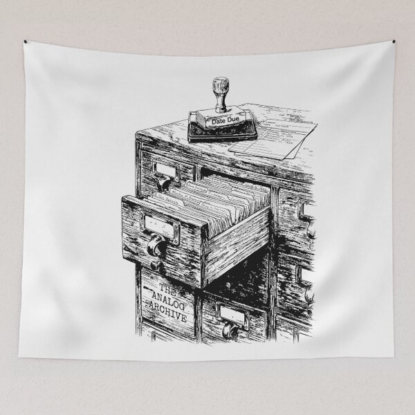 Item preview, Card Catalog Cabinet Still Life - Dark Academia Vintage Library designed and sold by bapupa.