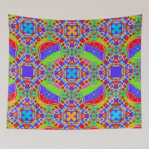 Item preview, Vibrant Hippie Geometric Pattern with Arcs and Circles designed and sold by anamariafischer.