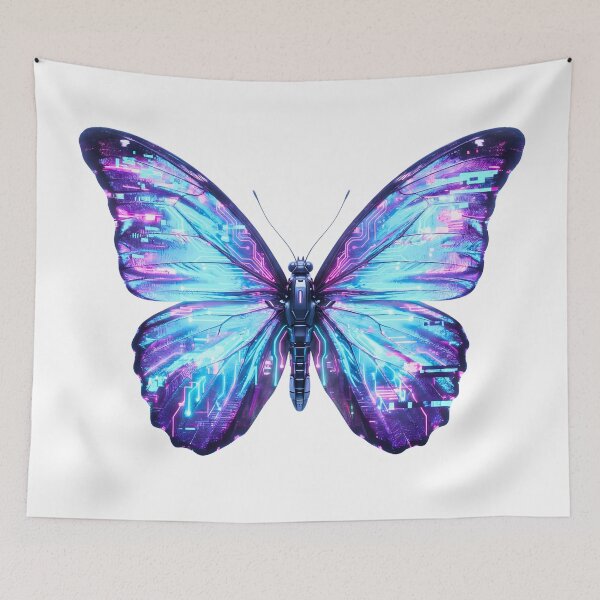 Item preview, neon futuristic glitch art butterfly designed and sold by ArtivioShop.