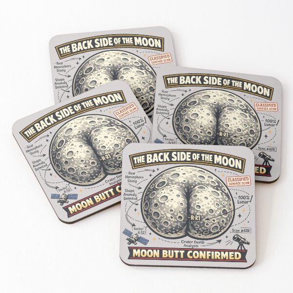 Item preview, Moon Butt Confirmed Funny Back Side of the Moon Conspiracy Design designed and sold by ShineEyePirate.