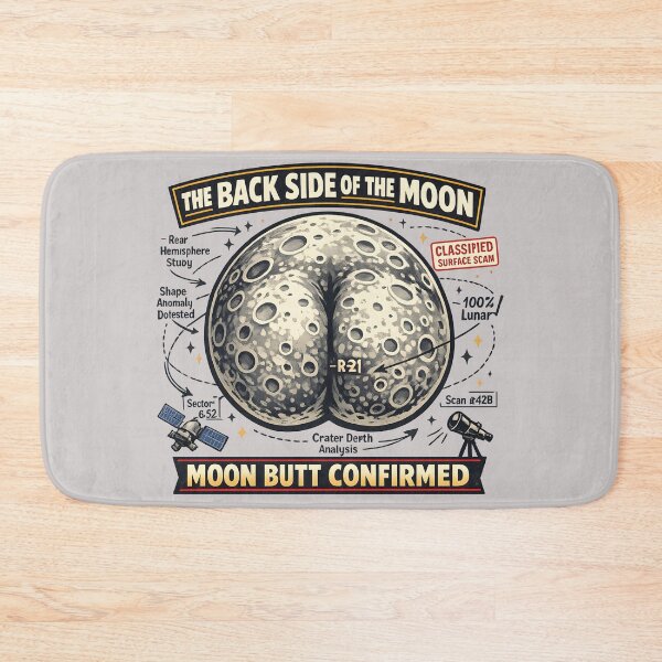 Item preview, Moon Butt Confirmed Funny Back Side of the Moon Conspiracy Design designed and sold by ShineEyePirate.