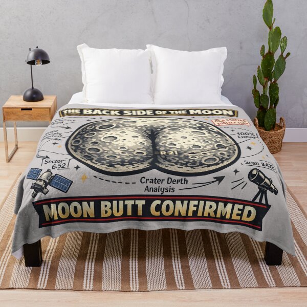 Item preview, Moon Butt Confirmed Funny Back Side of the Moon Conspiracy Design designed and sold by ShineEyePirate.