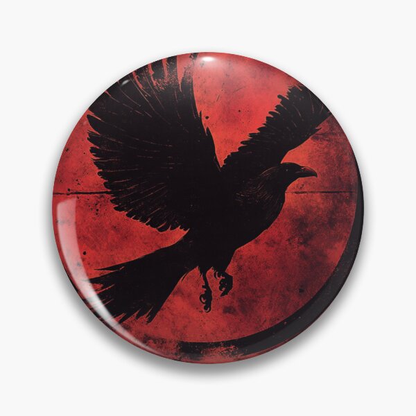 Item preview, Black Ancient Flying Raven Emblem On Red Background designed and sold by GrinGalore.