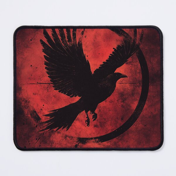 Item preview, Black Ancient Flying Raven Emblem On Red Background designed and sold by GrinGalore.