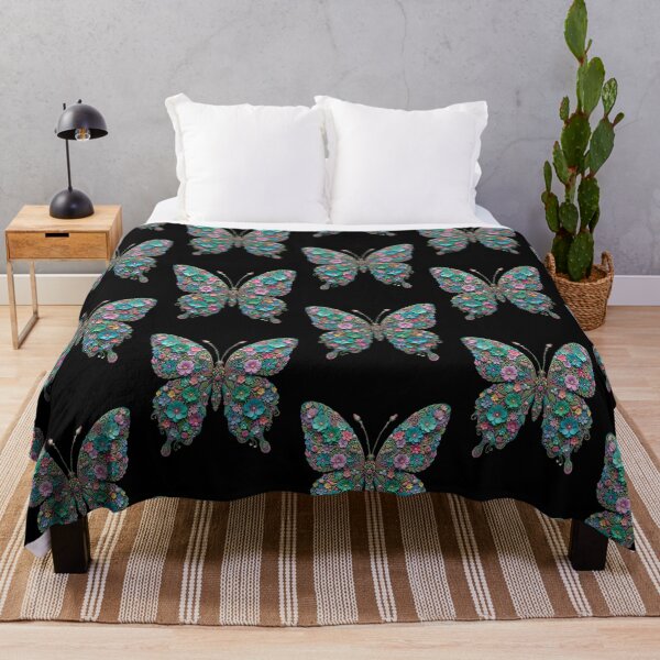 Item preview, Whimsical Blue Floral Butterfly Garden designed and sold by Rohan132.