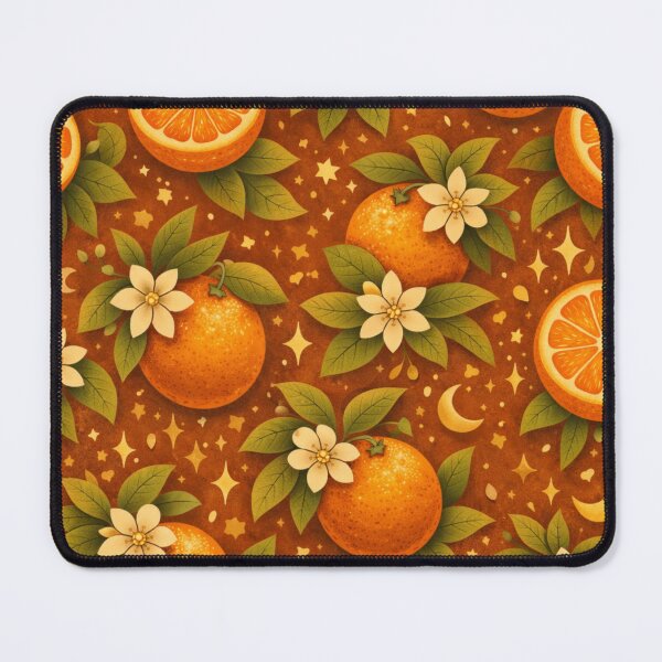 Item preview, Boho Orange Pattern with Celestial Sun & Moon | Citrus Aesthetic Cottagecore Design designed and sold by MonaRose_Art.