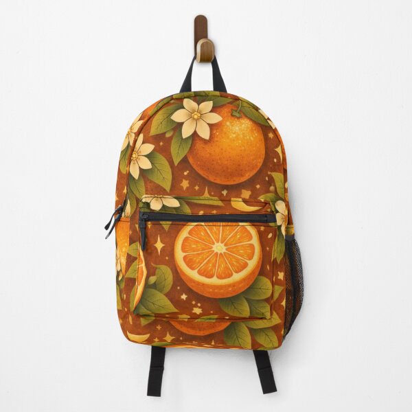 Item preview, Boho Orange Pattern with Celestial Sun & Moon | Citrus Aesthetic Cottagecore Design designed and sold by MonaRose_Art.
