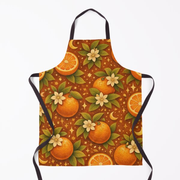 Item preview, Boho Orange Pattern with Celestial Sun & Moon | Citrus Aesthetic Cottagecore Design designed and sold by MonaRose_Art.
