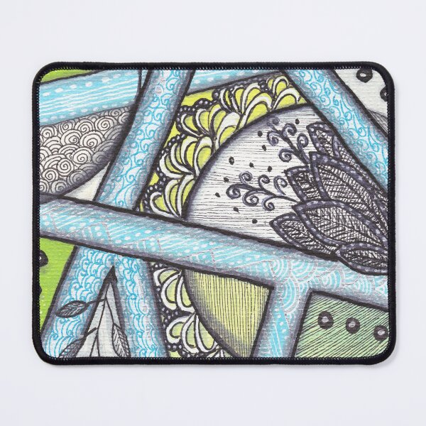 Item preview, Blue Green Geometric Zentangle Pattern designed and sold by ColorWander.
