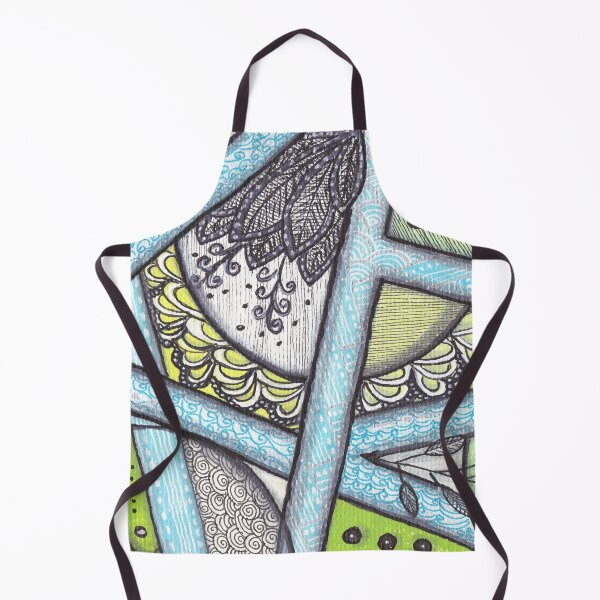 Item preview, Blue Green Geometric Zentangle Pattern designed and sold by ColorWander.